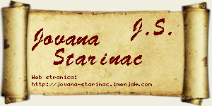 Jovana Starinac vizit kartica
